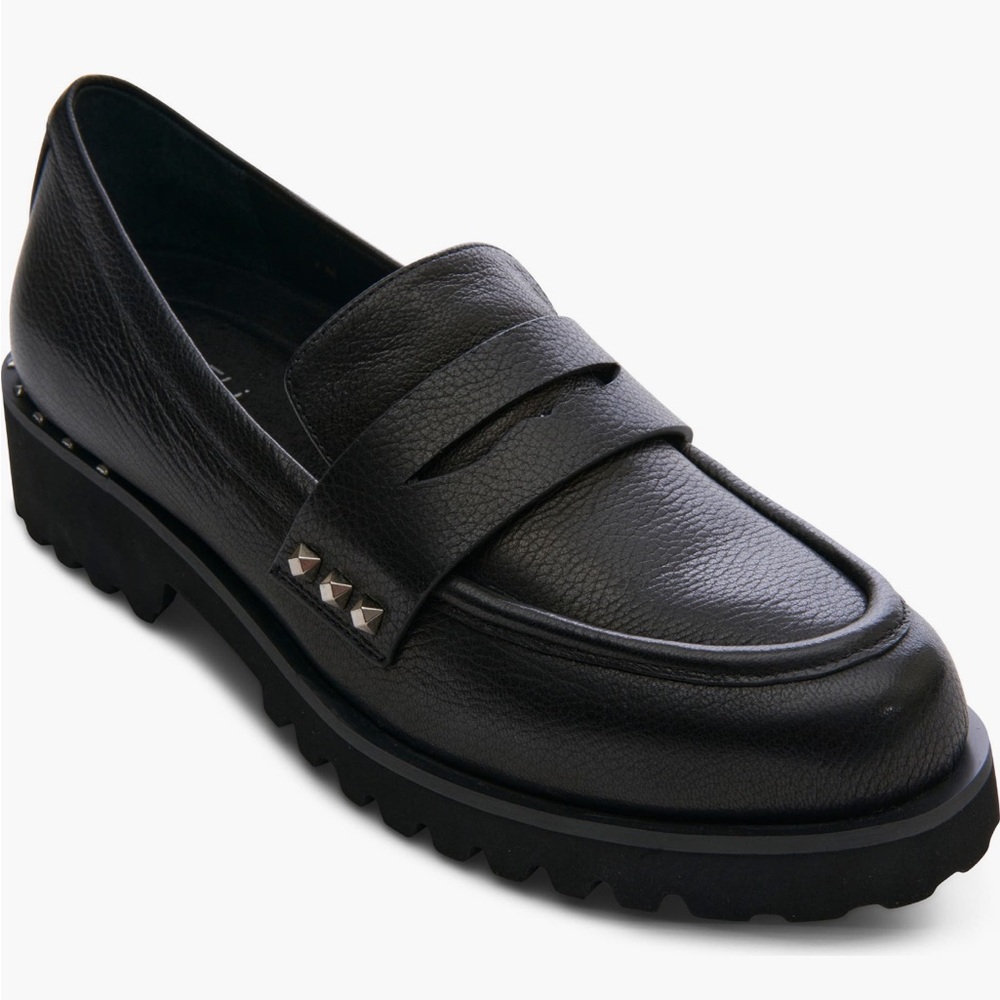 Vaneli Zona Studded Loafer Black Leather